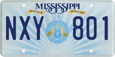 MS license plate NXY801