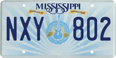MS license plate NXY802
