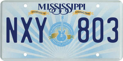 MS license plate NXY803