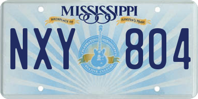 MS license plate NXY804