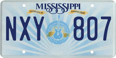 MS license plate NXY807