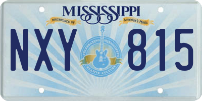 MS license plate NXY815