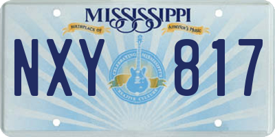 MS license plate NXY817