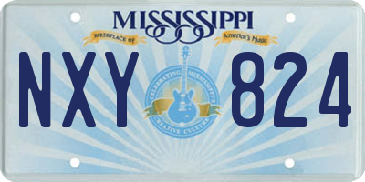 MS license plate NXY824