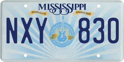 MS license plate NXY830