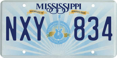 MS license plate NXY834