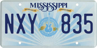 MS license plate NXY835