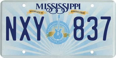 MS license plate NXY837