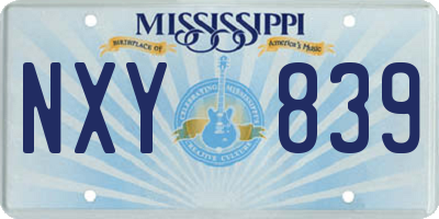MS license plate NXY839