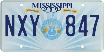 MS license plate NXY847