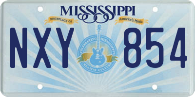 MS license plate NXY854