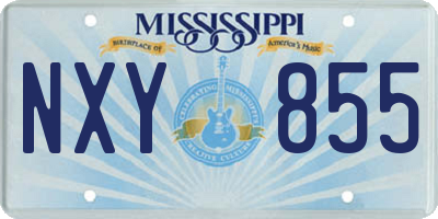MS license plate NXY855