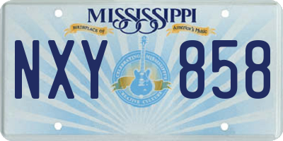 MS license plate NXY858
