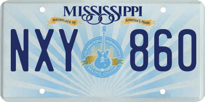 MS license plate NXY860