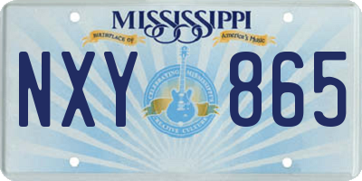 MS license plate NXY865