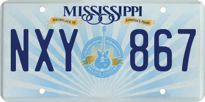 MS license plate NXY867
