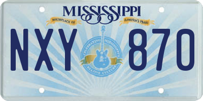 MS license plate NXY870