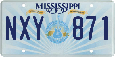 MS license plate NXY871