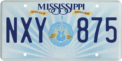 MS license plate NXY875