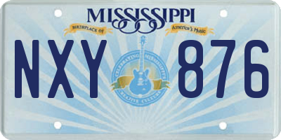 MS license plate NXY876