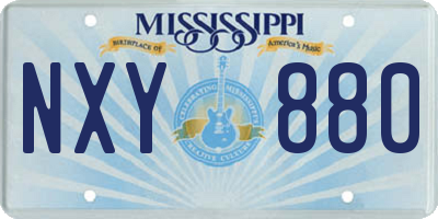 MS license plate NXY880