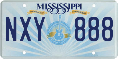 MS license plate NXY888