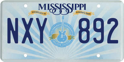 MS license plate NXY892