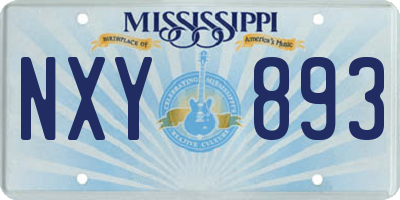 MS license plate NXY893