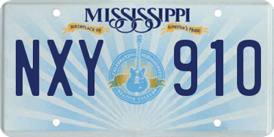 MS license plate NXY910