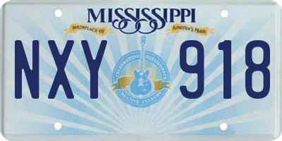 MS license plate NXY918