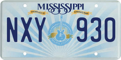MS license plate NXY930