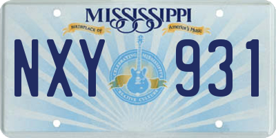 MS license plate NXY931