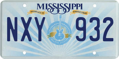 MS license plate NXY932