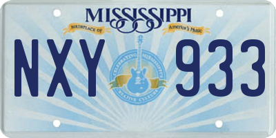 MS license plate NXY933
