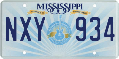 MS license plate NXY934