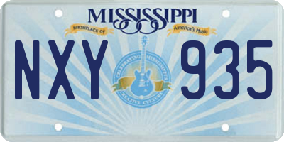MS license plate NXY935