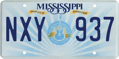 MS license plate NXY937