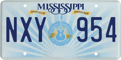 MS license plate NXY954