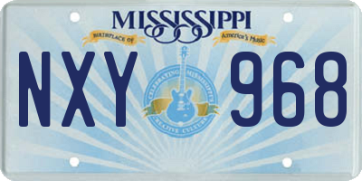 MS license plate NXY968