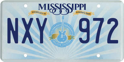 MS license plate NXY972
