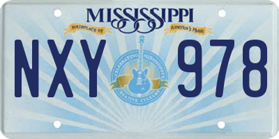 MS license plate NXY978
