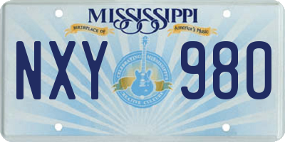 MS license plate NXY980