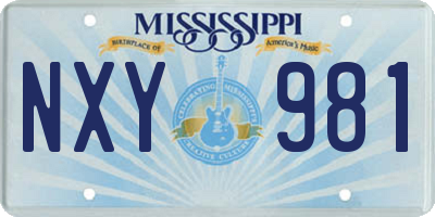 MS license plate NXY981