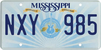 MS license plate NXY985