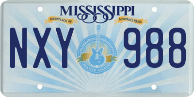 MS license plate NXY988