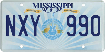 MS license plate NXY990