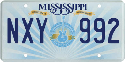 MS license plate NXY992