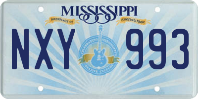 MS license plate NXY993