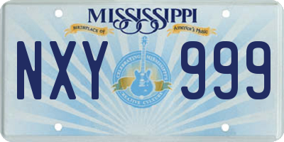 MS license plate NXY999