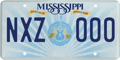 MS license plate NXZ000